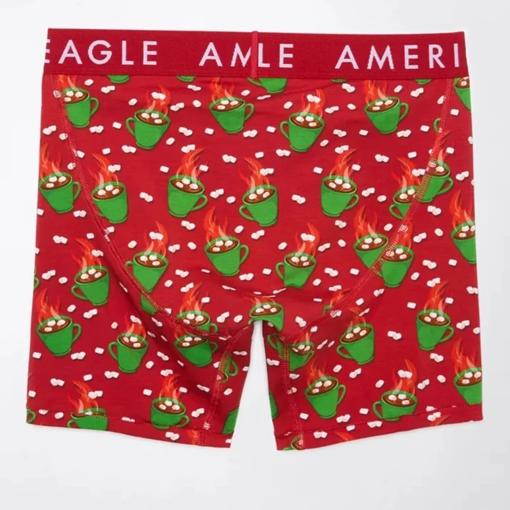 NIB American Eagle Outfitters Hot Cocoa Scratch N Sniff 6 In Boxer Briefs Red XS